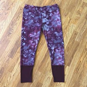 Everlast 🌟 Purple Abstract TyeDye Leggings Yoga Pants With Mesh Ankle Detail